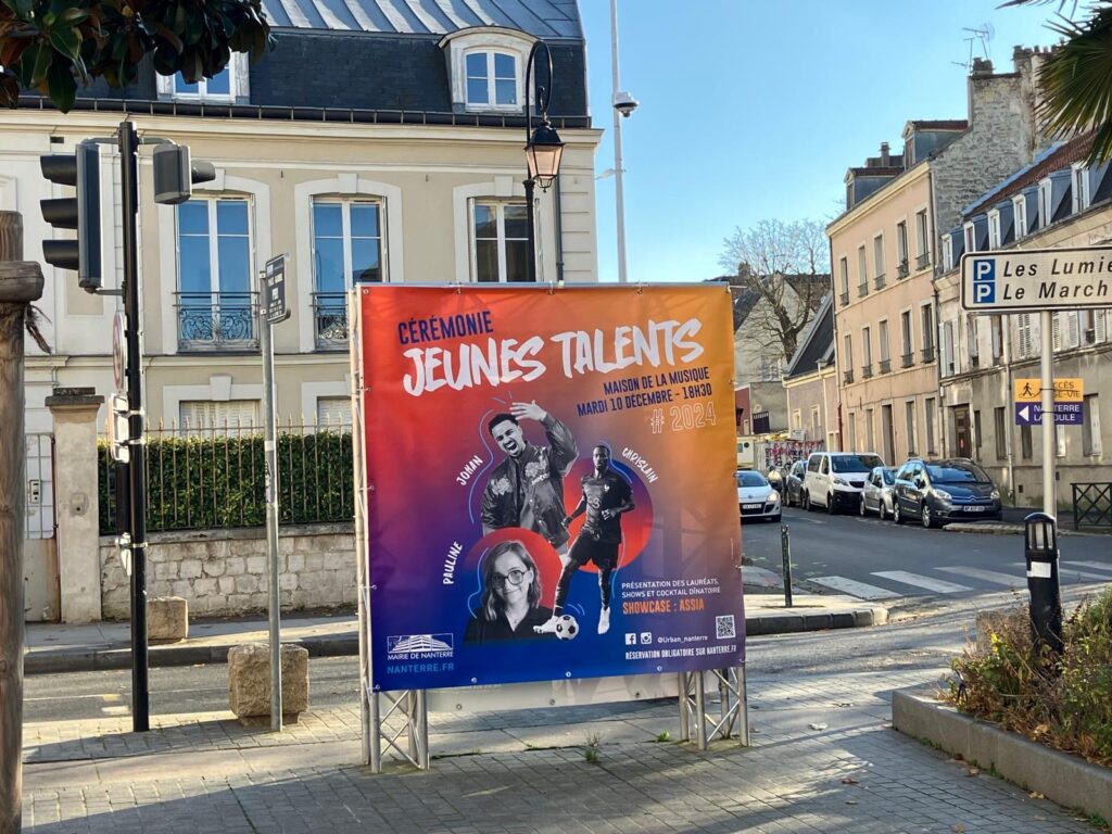 Cr&eacute;ation affiche c&eacute;r&eacute;monie &eacute;v&eacute;nement jeune talents ville de Nanterre graphiste collectivit&eacute;